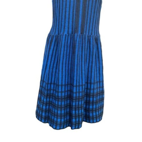 MARC NEW YORK ANDREW MARC Black & Blue Cotton Silk Textured Sleeveless Dress‎ S - Picture 5 of 11